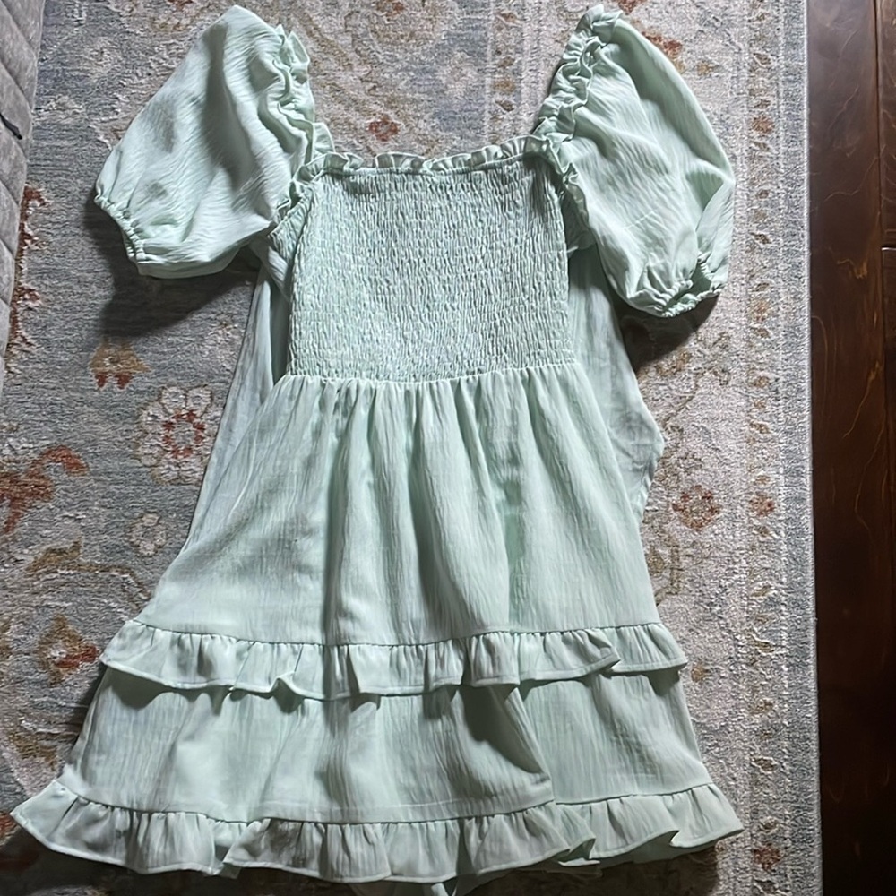 The size is medium the color is light blue